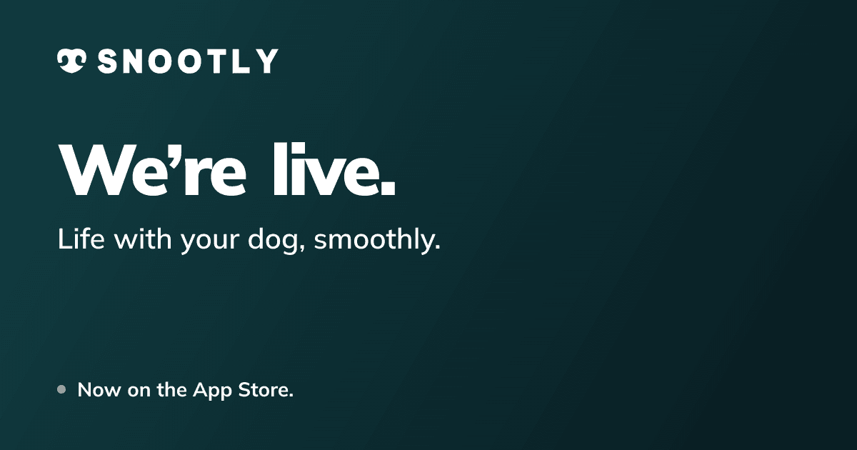 Snootly launch announcement: We’re live. Life with your dog, smoothly. Now on the App Store.