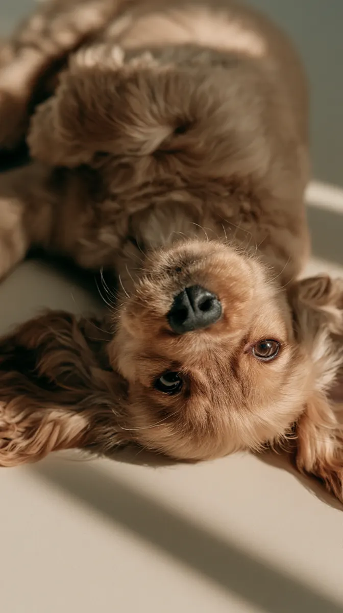 A cocker spaniel puppy lying down
